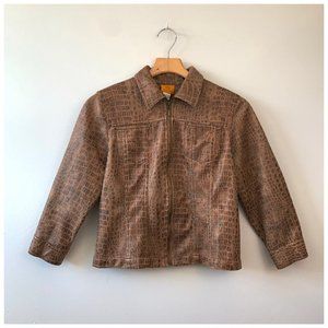 Vintage Brown Snakeskin Vegan Leather Jacket